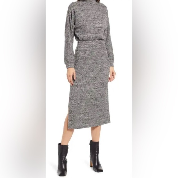 Floret Studios Gray Ribbed Long Sleeve Sweater Dress Size Small (2-4) NWT - Picture 2 of 15